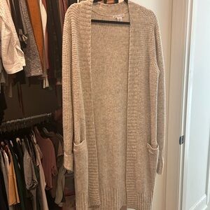 Cozy Beige Open-Front Sweater